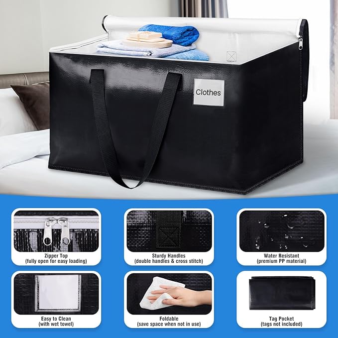 Moving Bags, 125L, 6-Pack, Black