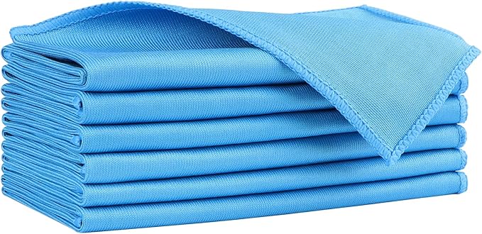 HOMEXCEL Microfiber Glass Cleaning Cloths 6 PK, Lint Free Streak Free, Reusable Microfiber Magic Cleaning Cloth for Cleaning Windows, Glasses, Mirrors