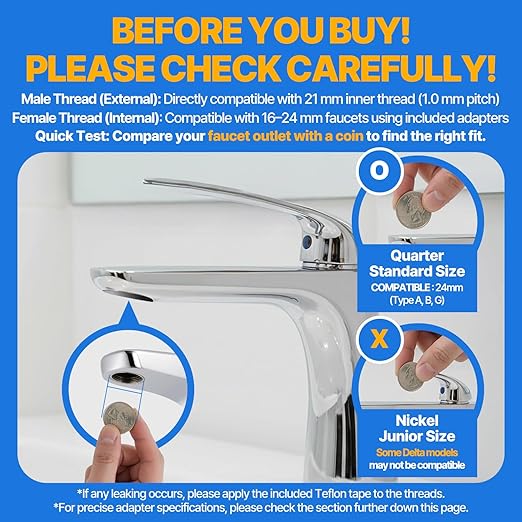 Cleansing Washbasin Faucet Filter - Pure Carbon Filters for Bathroom & Kitchen Water (1 Year Supply) (AJ8310C-SET-1YR)