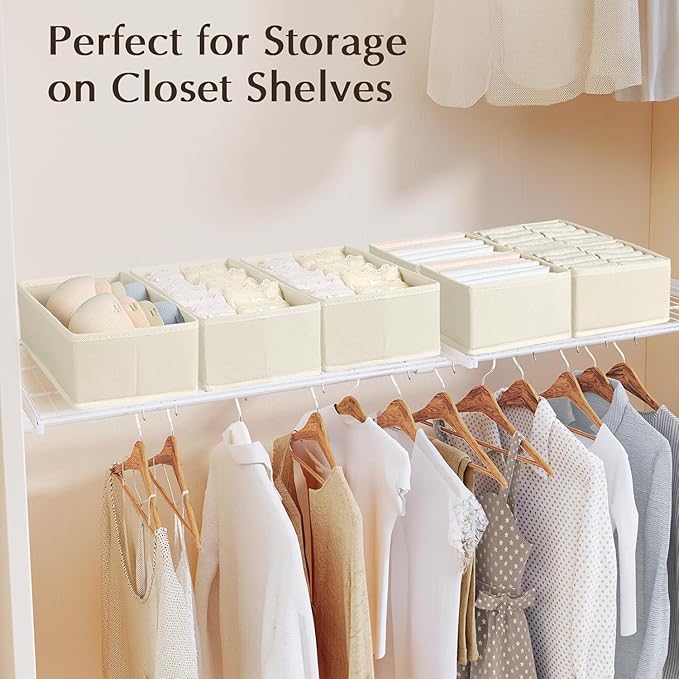 Drawer Organizers Clothes, Set of 6 Dresser Organizer Bins