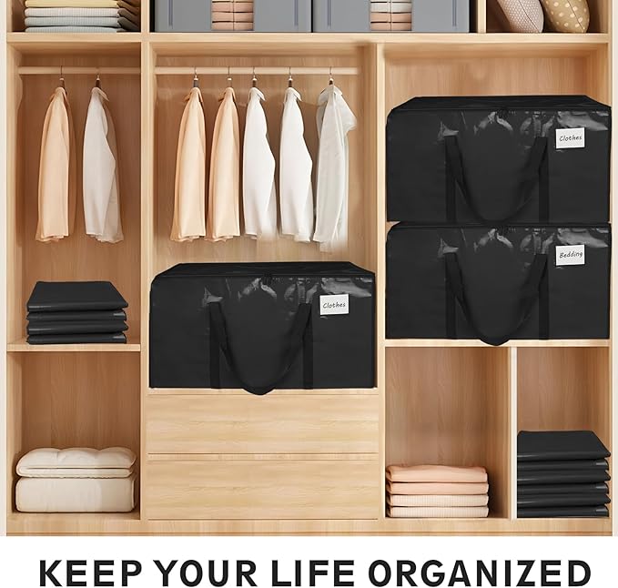 12 Pack-Extra Large Heavy Duty Moving Bags, Black