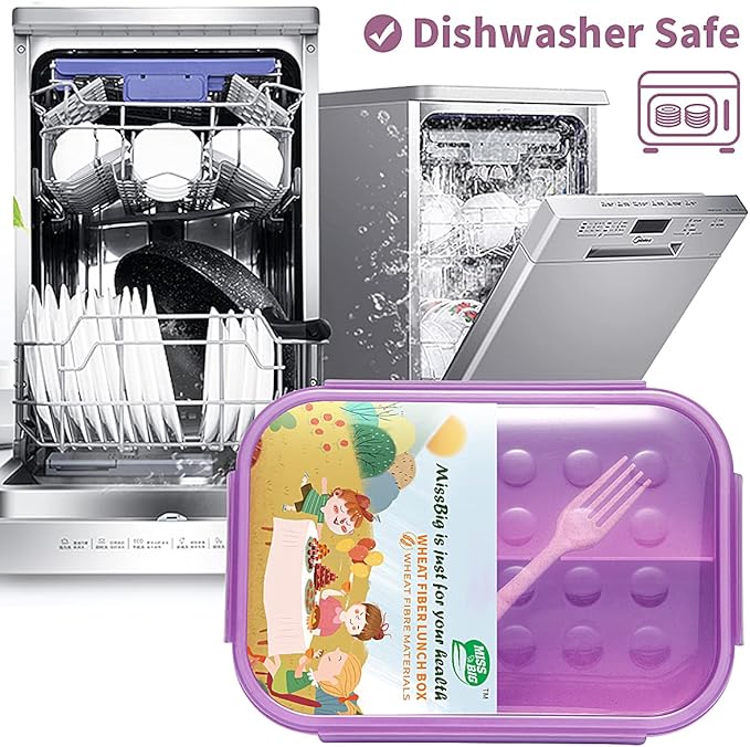 MISS BIG® Bento Box,Bento Box Adult,Lunch Box,Leak Proof Lunch Containers,No BPAs and No Chemical Dyes Bento Lunch Box