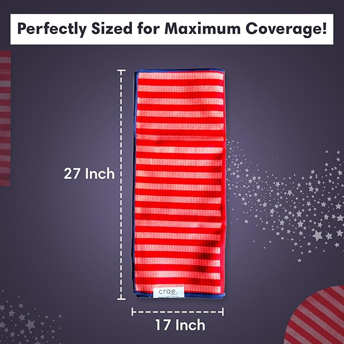 Double Sided Microfiber Hand Towels, 17x27 Inches Waffle Design Kitchen Towels Set, Durable & Soft Fast Drying Hand Wash Cloth, Everyday Dishcloth Use at Home (Stars & Stripes - Red, Blue, Cream)