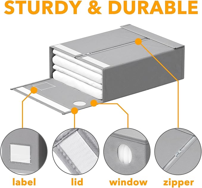 10 Pack Bed Sheet Organizers and Storage, Gray