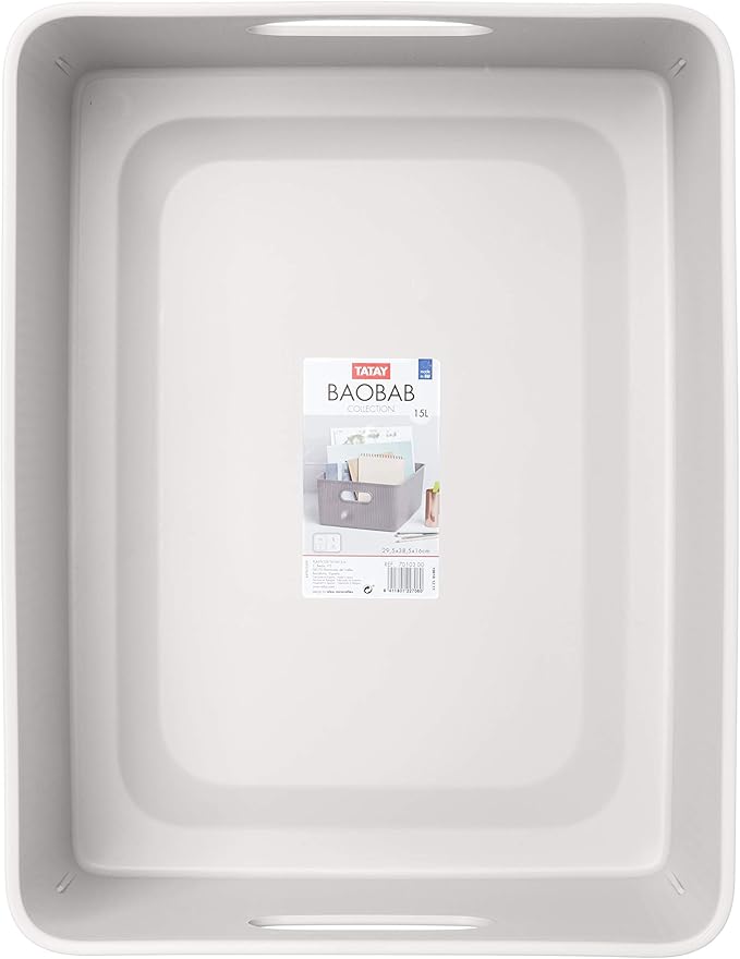 Baobab Large Multi-Purpose Storage Basket with Capacity for 15 Litres, White