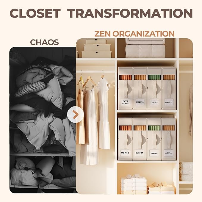 12Pack Linen Sheet Organizers for Linen Closet