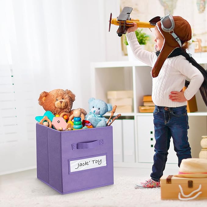 11 Inch Storage Cube, Storage bin, Purple