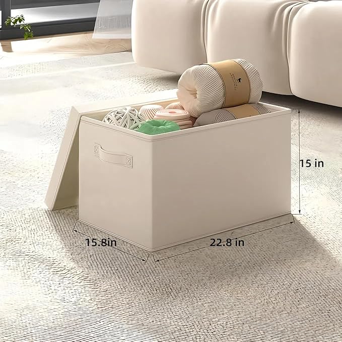 Extra large Fabric Storage Bins with Lids 22.8*15.8*15 in