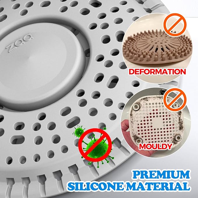 zaa Shower Drain Hair Catcher, 2 Pack Premium Silicone Drain Protector & Shower Drain Cover, Shower Installation Kits for Flat Drains of Shower Room