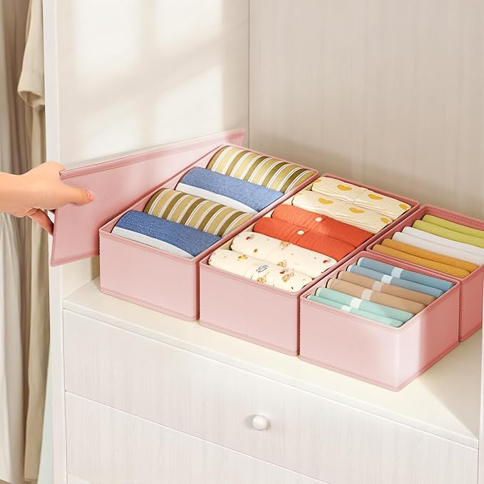 DIMJ Drawer Organizer Clothes Storage - 18 Pack Baby Dresser Organizer for Nursery, Foldable Drawer Dividers for Bedroom Closet Organization