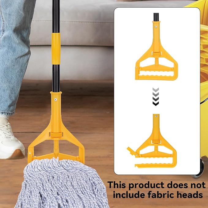 BeiLan Mop Handle Commercial Heavy Duty - 57 Inch Industrial Metal Mop Stick Replacement for Floor Cleaning - Professional Mops Head Replacement Holder