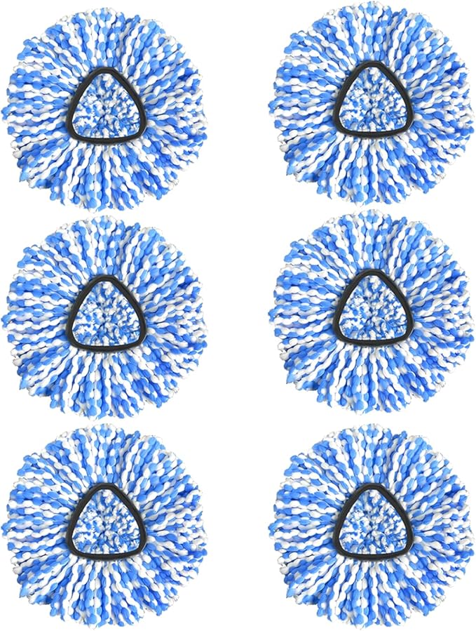Nuorest Spin Mop Replacement Heads, Microfiber Mop Refills, Easy to Replace (6 Heads)