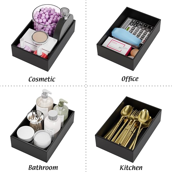Black Bamboo Drawer Organizer, 9"6"2.5"