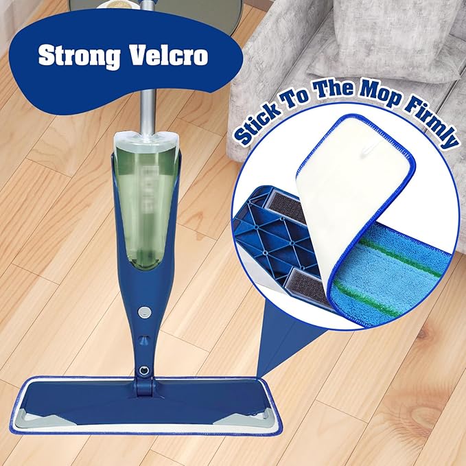 12 Pack 18 Inch Deep Cleaning Replacement Pads Compatible with Bona Family of Mops, Premium Microfiber Floor Mop for Hardwood Floors and Multi-Surface Floor Cleaner