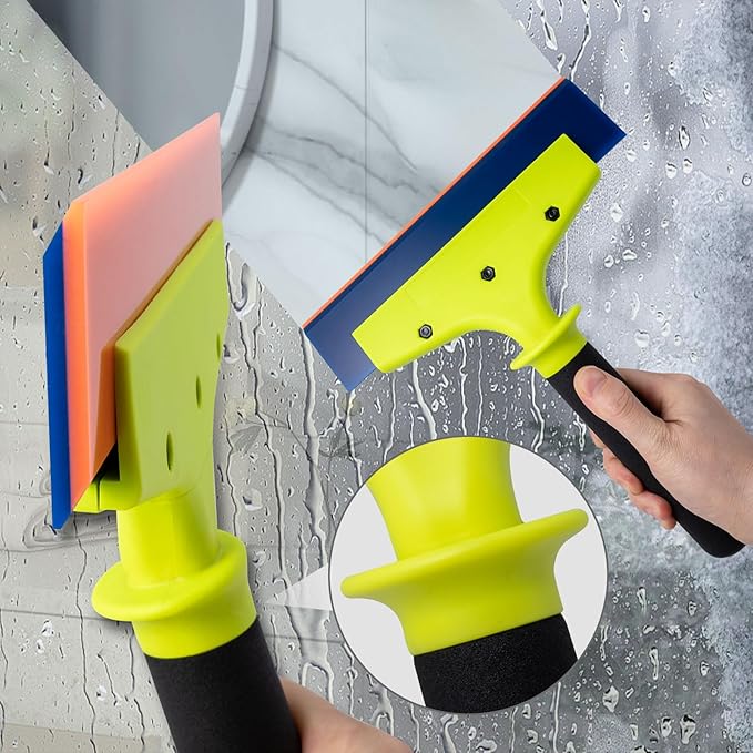 NEWISHTOOL 2 Pack Rubber Squeegee with Nylon Handle for Water Removal, Glass Cleaning, PPF Installing and Window Film Application