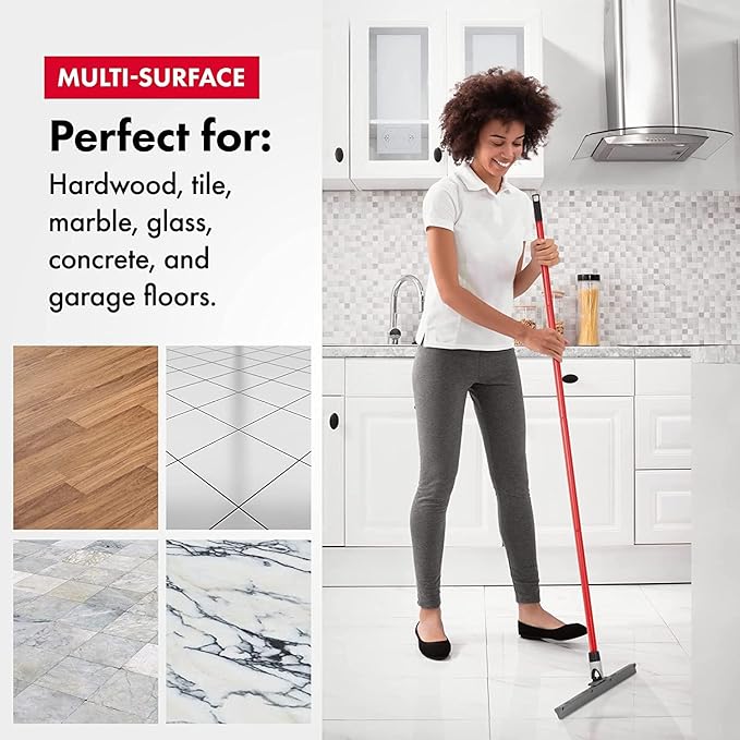 Heavy Duty Floor Squeegee for Concrete and Tile Floor - Silicone Squeegee Broom Floor Scrubber