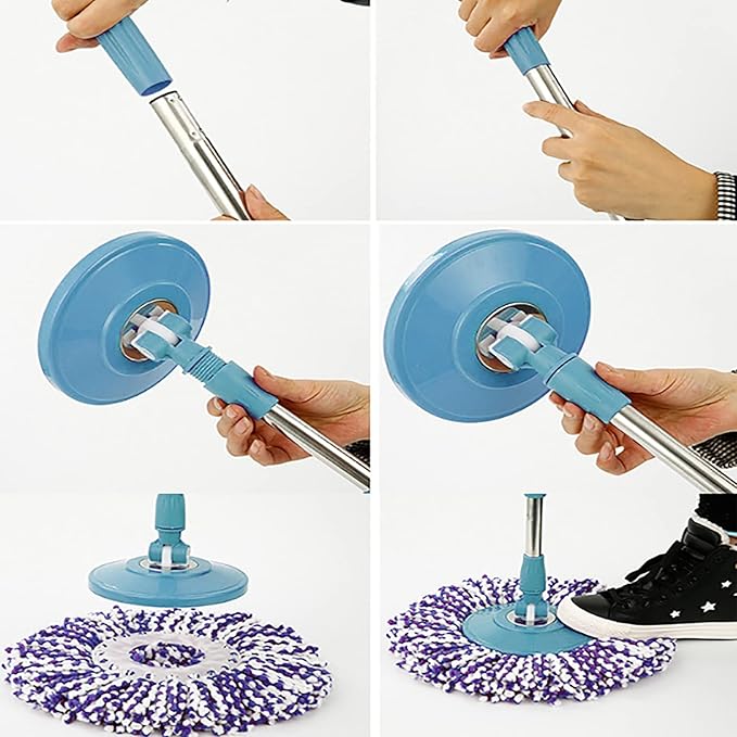 Syhonic Home Spin Mop Pole Handle Replacement for Floor Mop 360 No Foot Pedal Version, Blue