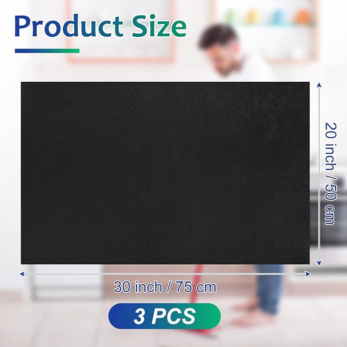 Newwiee 3 Pcs Extra Large Microfiber Cleaning Cloth 30" x 20" Washable Reusable Microfiber Towel Streak Free Lint Free Cloth for Cleaning Home Glass Office Window Bathrooms (Black)