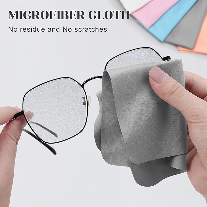 Navona 30 Pack Microfiber Glasses Cleaning Cloths with 2 Lens Cleaner Sprays, Premium Eyeglass Cleaning Cloths for Glasses, Sunglasses