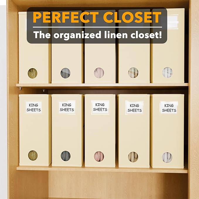 10 Pack Bed Sheet Organizers and Storage, Beige
