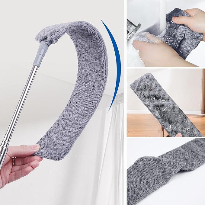 4 x Dusters - 2-in-1 Microfiber & Retractable Gap Cleaner (30-100" Pole)