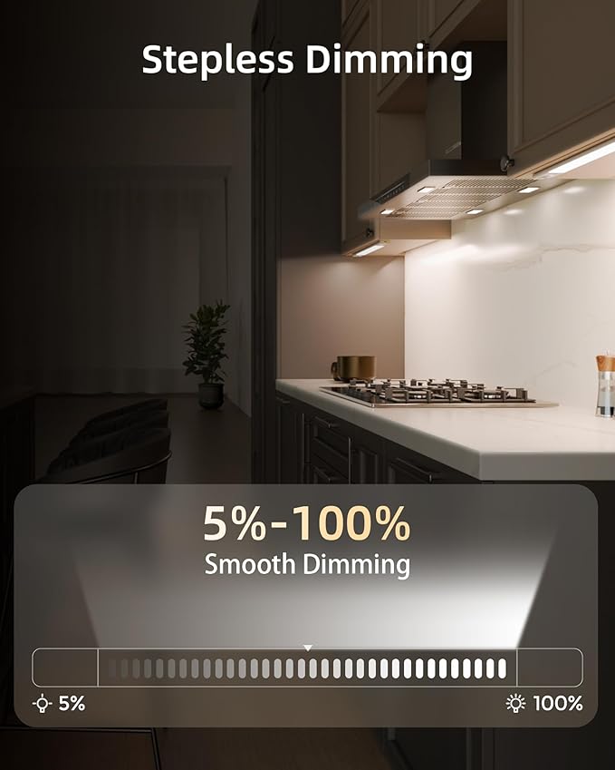 EZVALO Under Cabinet Lighting, 2-Pack Motion Sensor Lights with 4 Detachable Batteries, 76 LEDs Dimmable Closet Lights, 3 Color Temps, Under Counter Lights for Kitchen, Pantry, Wardrobe
