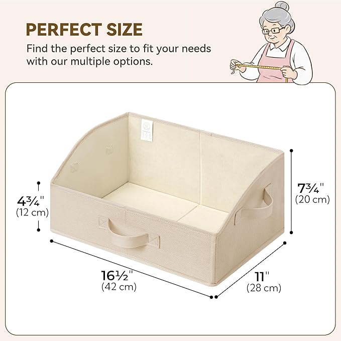 SAYS Closet Shelf Baskets, Storage for Purses, Trapezoid Closet Storage Bins