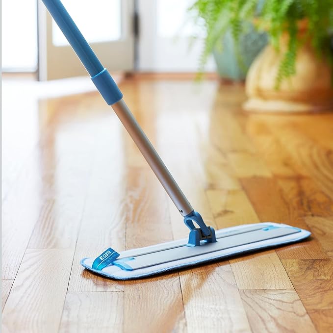 E-Cloth Deep Clean Microfiber Mop - Reusable Mop Pad for Home Cleaning, Hard Floors, Wood, Tile or Laminate, Use Wet for Cleaning or Dry for Dusting, No Refills or Spray Needed, Extra Replacement Head
