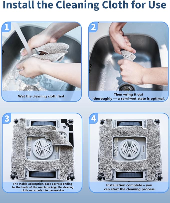 Window Cleaner Robot Replacement Cloths (8-Pack) - Sticky, Easy - Install for Spotless Windows - for YW769