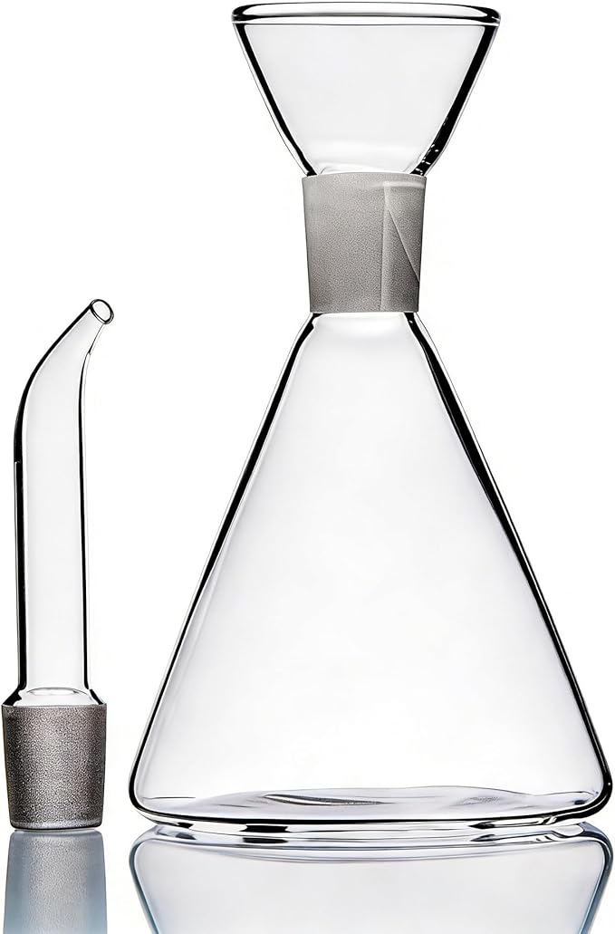 ELETON Conical 8 oz Glass Oil Dispenser – No Drip Olive Oil Cruet with Leak-Proof Spout, Easy-Fill Wide Mouth, Borosilicate Bottle for Kitchen & BBQ