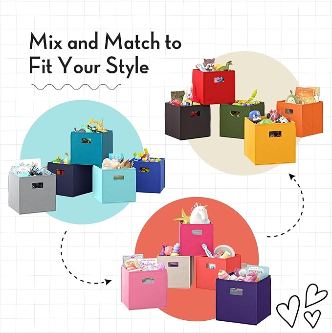 Folding Storage Bins with Handles Black Cube Storage Organizer for Closet