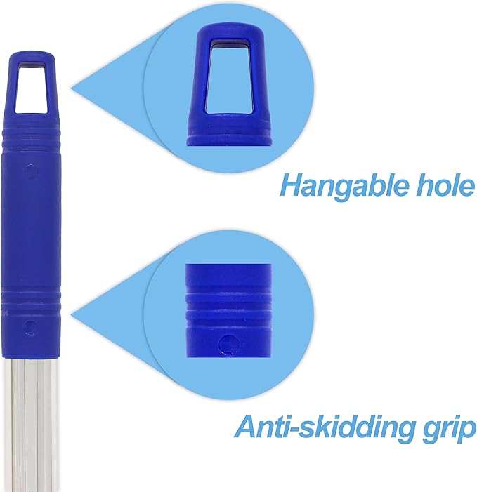 EaseYourDay 4-Section 1.3 ft. to 5.2 ft. Stainless Steel Pole Mop Replacement Handle Standard American Threading Compatible with All Cleaning Head with 3/4 Inch American Threading System