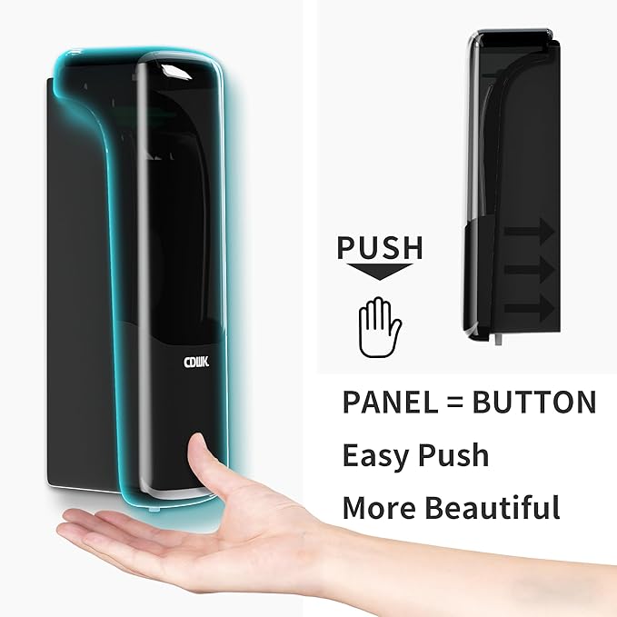 Wall-Mounted Shampoo Conditioner Dispenser, 300ml No Drill Refillable Shower Soap Dispenser, Waterproof Leak-Proof Wall Soap Holder, Modern Toiletries Organizer for Bathroom, Kitchen, Hotel, Black