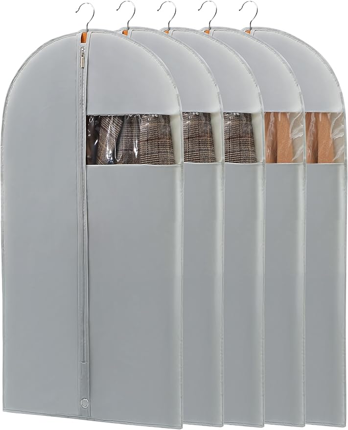 43" Garment Bags for Hanging Clothes, 5 Packs