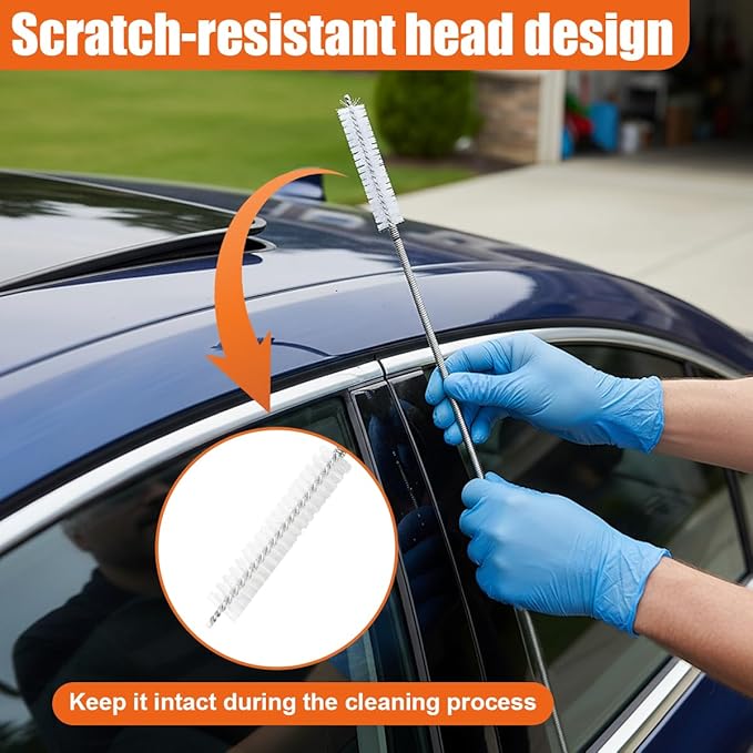 61 Inch Flexible Long Drain Brush, Nylon Stainless Steel Cleaner Tool, Feeding Tube Cleaning Brush, Drain Hole Cleaner