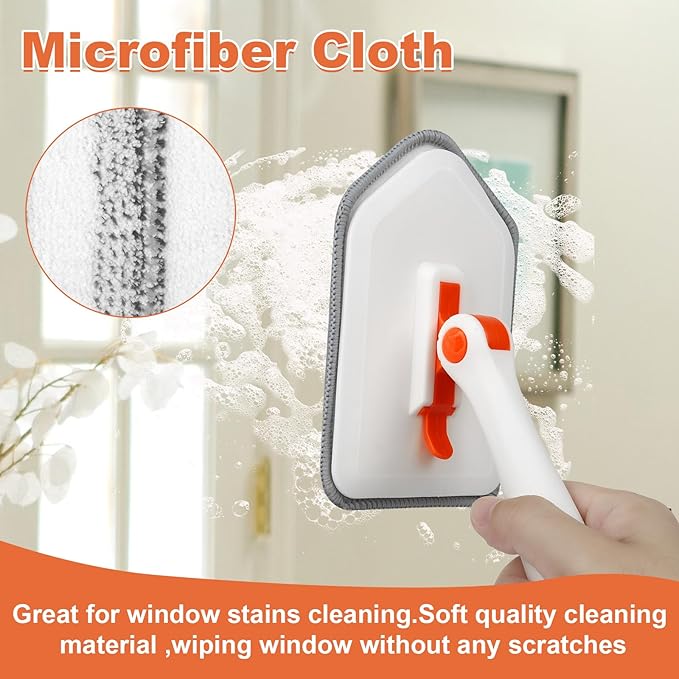 Long Handled Scrub Brush for Shower，3-in-1 Cleaning Brushes with 3 Different Function Cleaning Heads Brush for Shower Cleaning Bathroom Kitchen Walls Tub Tile