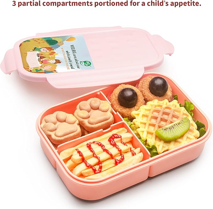 MISS BIG® Bento Box for Kids,Bento Box & Lunch Box,Leakproof, No BPAs/Chemical Dyes,M/W, D/W & Fridge Safe,1150ml Large Lunch Box for School, Picnic