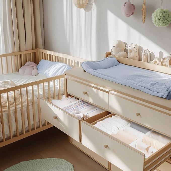 Drawer Organizer Clothes, 21 Pack Dresser Organizer for Baby Clothes, White