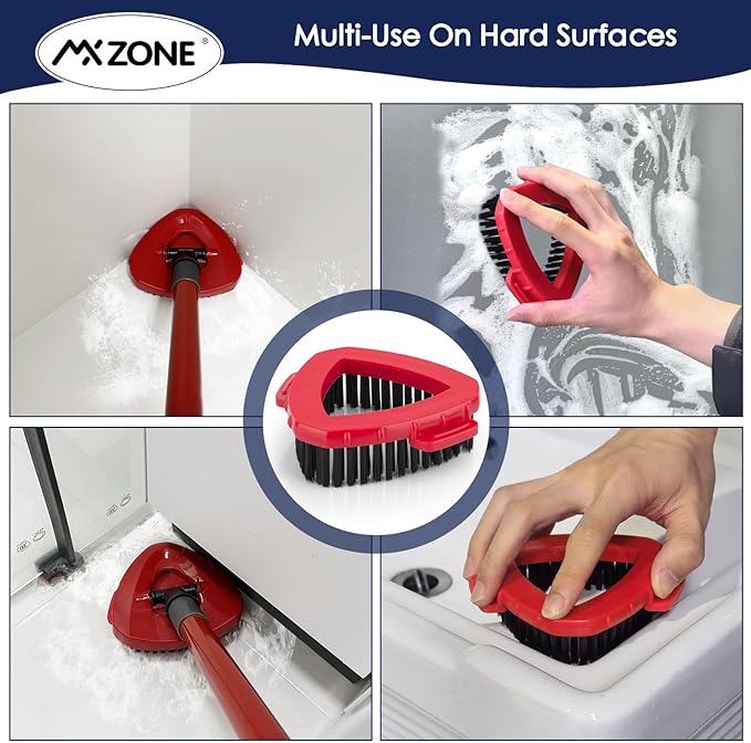 Scrubber Mop Head Compatible with O Cedar RinseClean 2 Tank System, Spin Mop Scrub Brush Head Replacement, Hard Bristle Bathroom Cleaning Brush, Tub Scrubber, Not Fit EasyWring 1 Tank