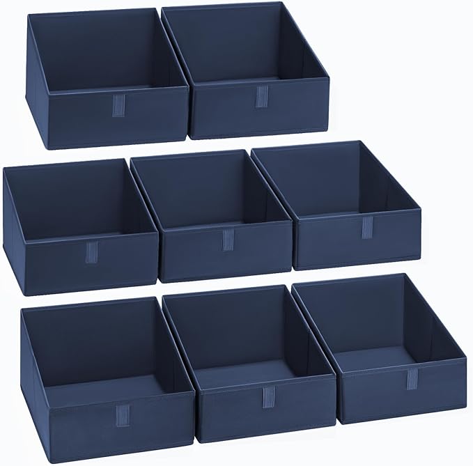Closet Storage Bins 8 Pack, Fabric Trapezoid Organizer Bin