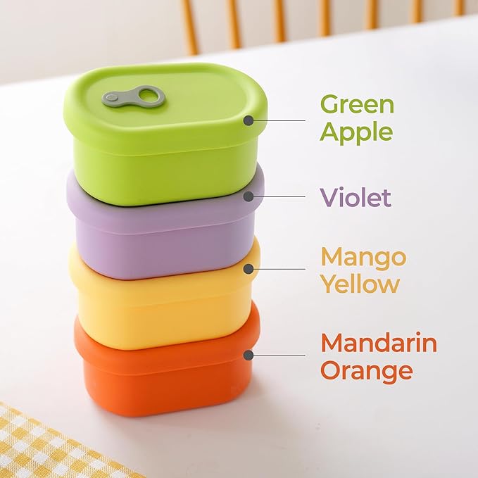Premium Korean-Made Silicone Airtight Food Container with Steam Vent – BPA Free, Leakproof, Microwave & Freezer Safe Meal Prep. & Leftovers Storage (Green Apple, 17 floz)