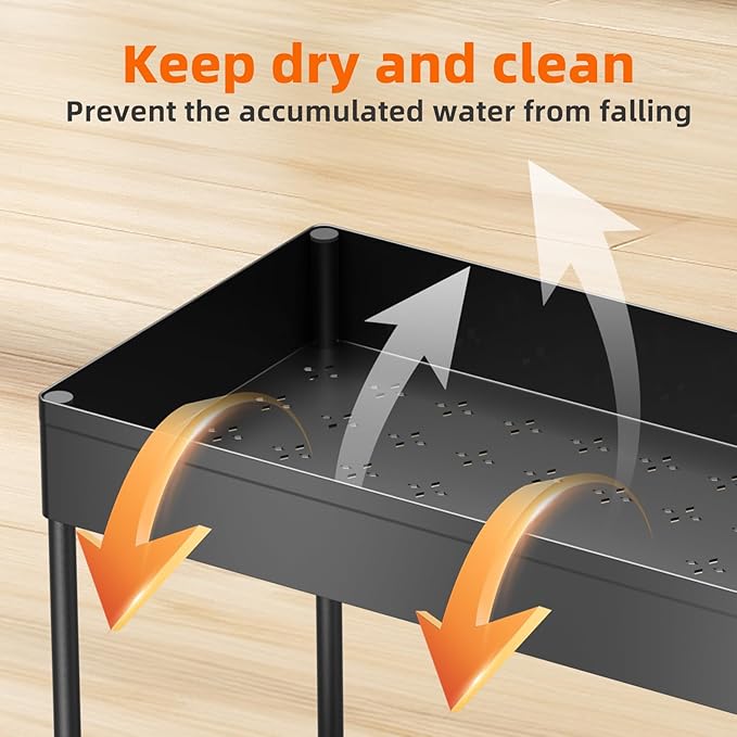 Simple Trending Under Sink Organizer 2 Pack, Sink Pull-Out Sliding Storage Cabinet, 2-Tier Under Shelf Organizer for Kitchen Bathroom, Black
