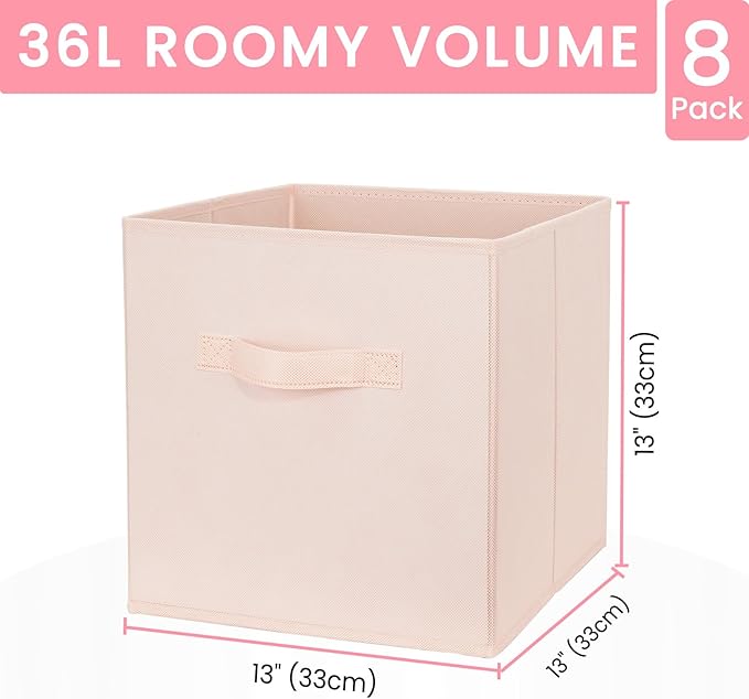 Criusia Storage Cubes - 13 Inch Heavy Duty Fabric Storage Bins for Shelves Closet Cube Organizer