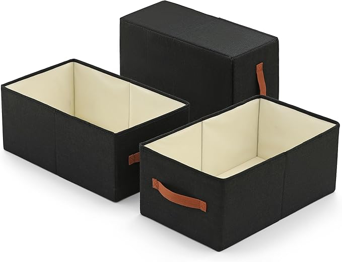 Linen closet organizers and storage, Black, 18½"x11"x8½"