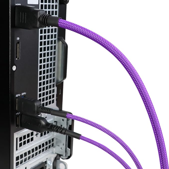 25ft PET Expandable Braided Cable Sleeve 1/3inch(8mm) Pet Braided Cable Sleeve for Audio Video Device Wire Automotive Wire (Purple)