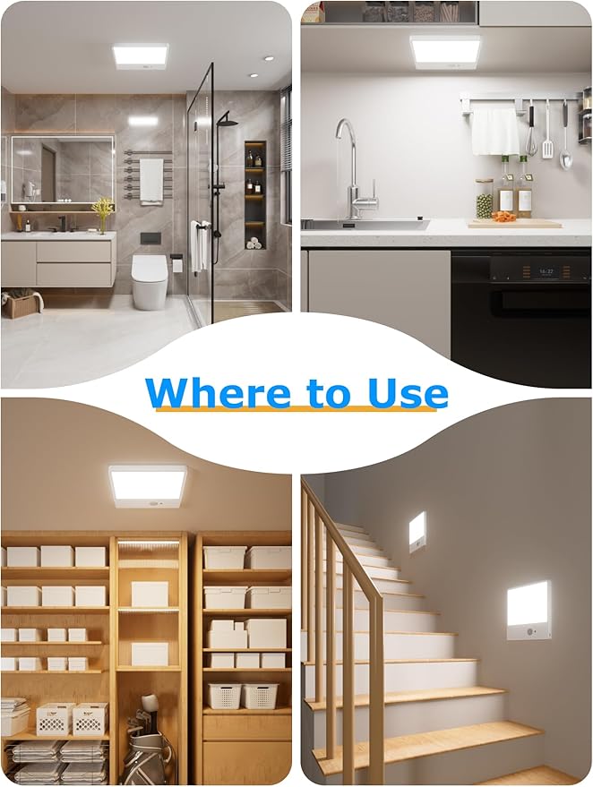 Motion Sensor Light Indoor with Remote,3 Color Motion Sensor Lights with Remote, Wireless Closet Light Battery Operated, Magnetic Dimmable LED Lights for Shower Pantry Shed Hallway Porch Garage Stairs