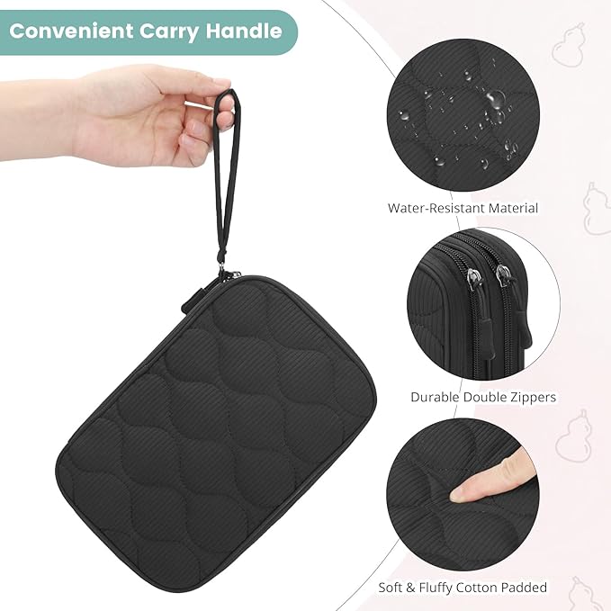 Skycase Tech Pouch - Lightweight Electronics Organizer Travel Case - Double Layers Cable Organizer - All-in-One Storage Bag for Charger, Cord, Phone, Flash Drive, Essentials