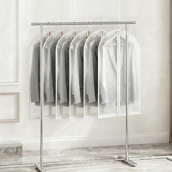6 Pack Garment Bags 60 * 100cm, 40in PEVA Translucent Garment Covers, White Edge