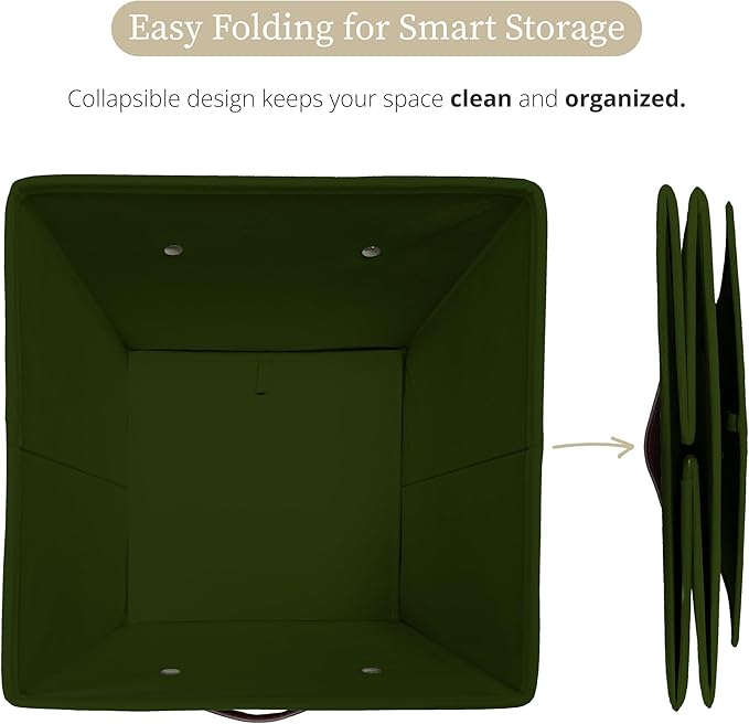 Storage Baskets, Kallax / 4pcs, Olive Green