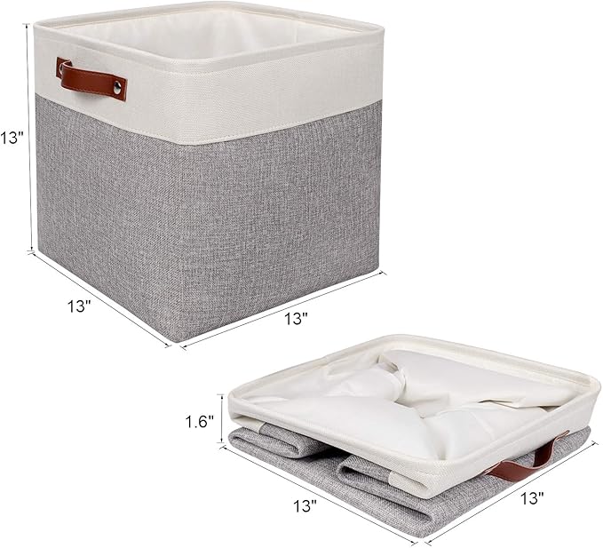 13x13x13 Cube Storage Bins with Hard Bottom